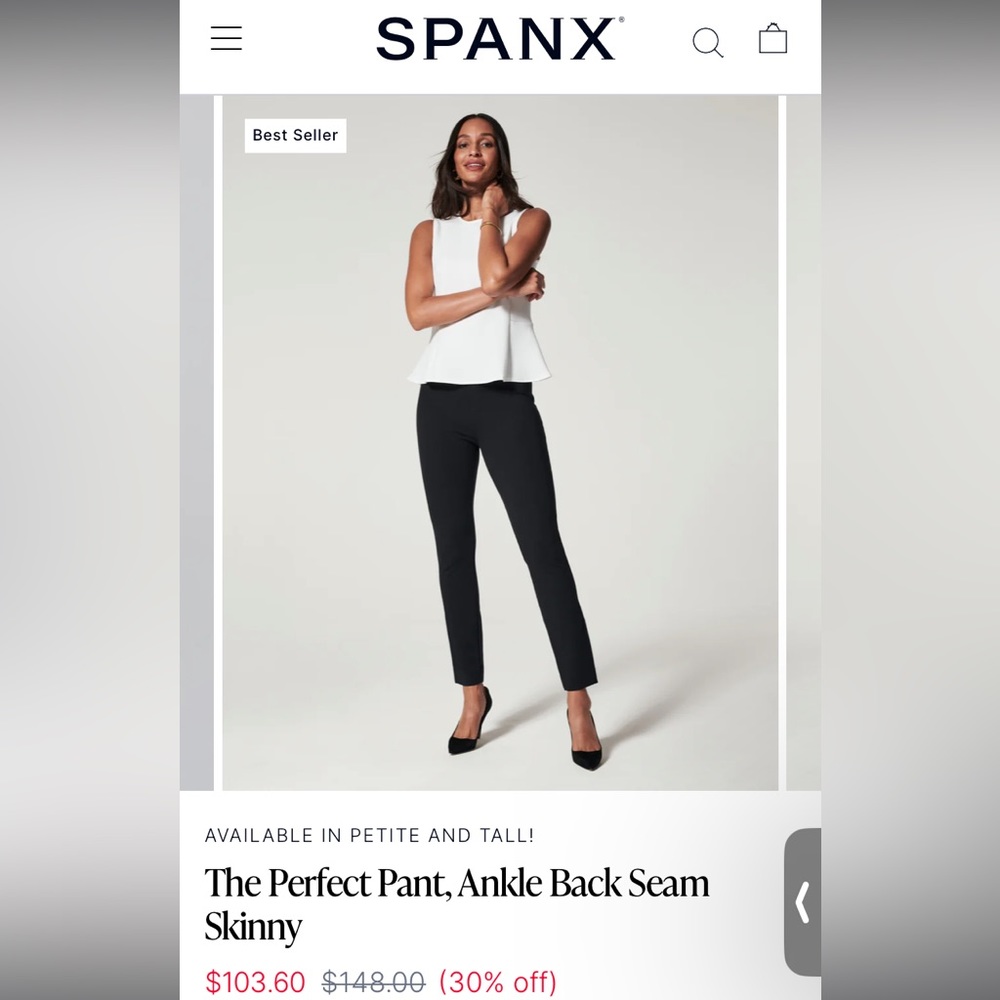 SPANX The Perfect Pant, Ankle Back Seam Skinny